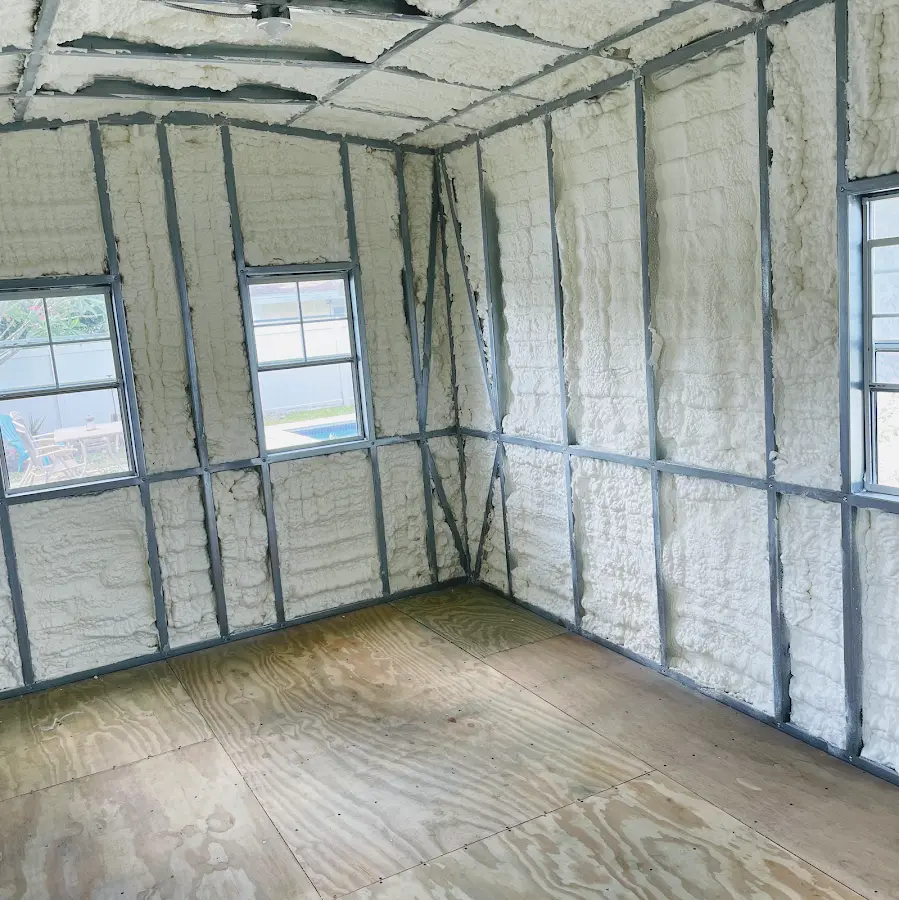 Closed-cell spray foam insulation applied to wall cavities in a residential project in Fair Oaks